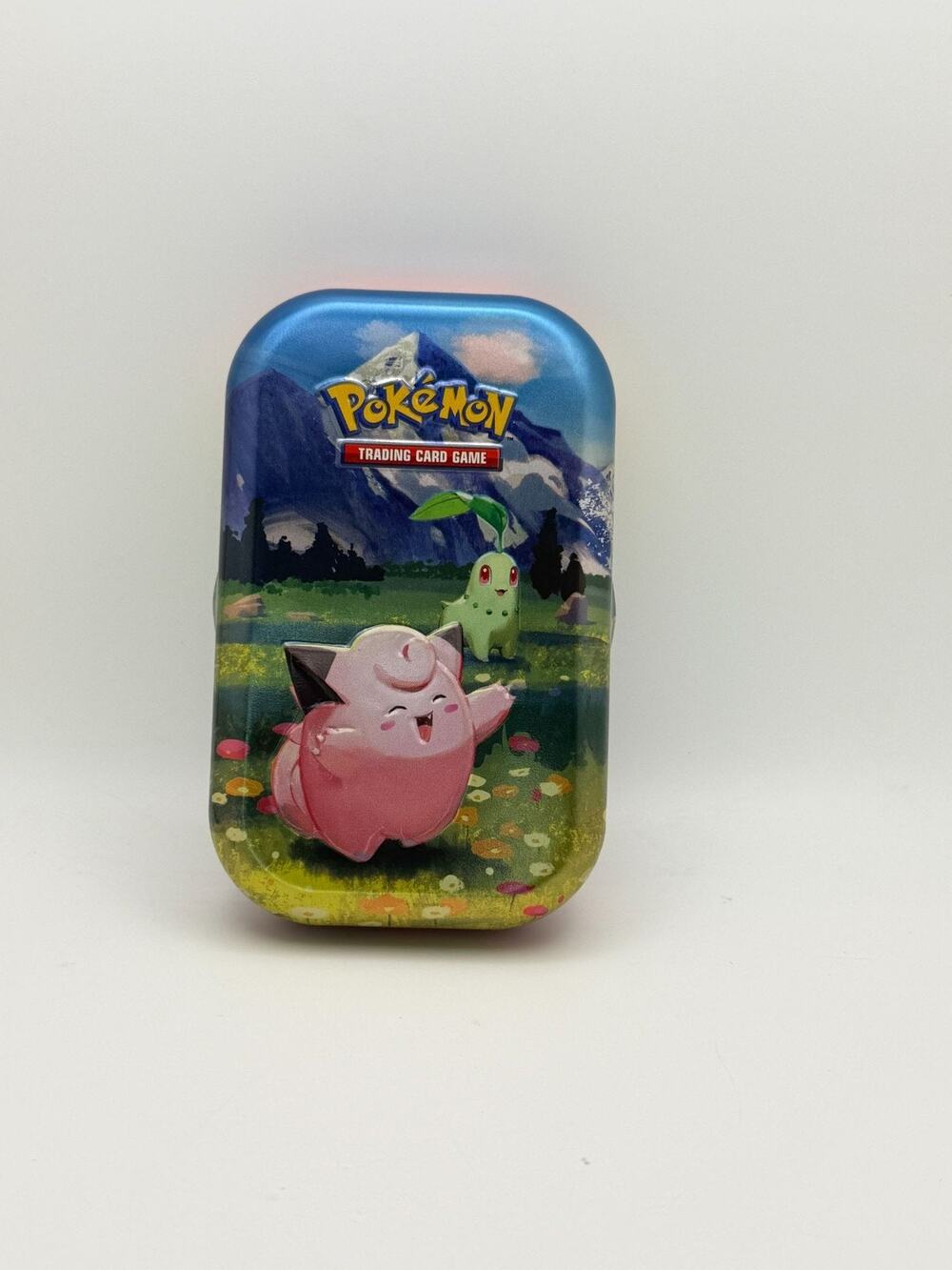 Pokemon TCG Mini Tin With Cleffa & Chikorita Artwork - Collectible Storage Case